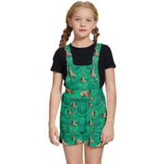 Happy Small Dogs In Calm In The Big Blooming Forest Kids  Short Overalls