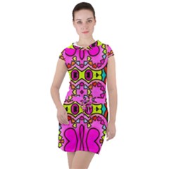 Abstract-karakkter Drawstring Hooded Dress by nateshop