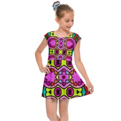 Abstract-karakkter Kids  Cap Sleeve Dress by nateshop