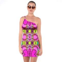 Abstract-karakkter One Soulder Bodycon Dress by nateshop