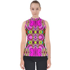 Abstract-karakkter Mock Neck Shell Top by nateshop