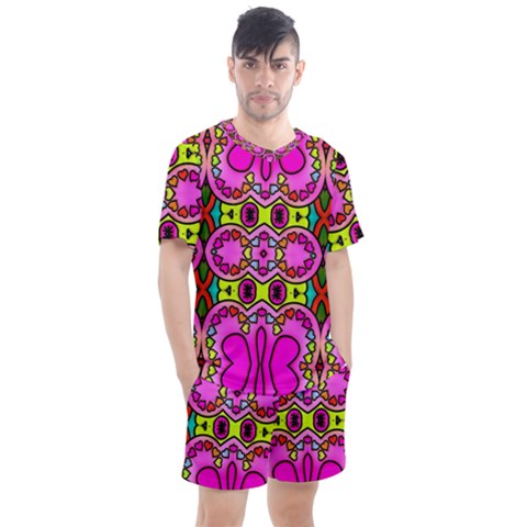 Abstract-karakkter Men s Mesh Tee And Shorts Set by nateshop