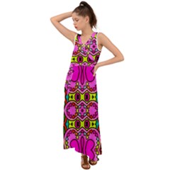 Abstract-karakkter V-neck Chiffon Maxi Dress by nateshop