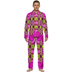 Abstract-karakkter Men s Long Sleeve Velvet Pocket Pajamas Set