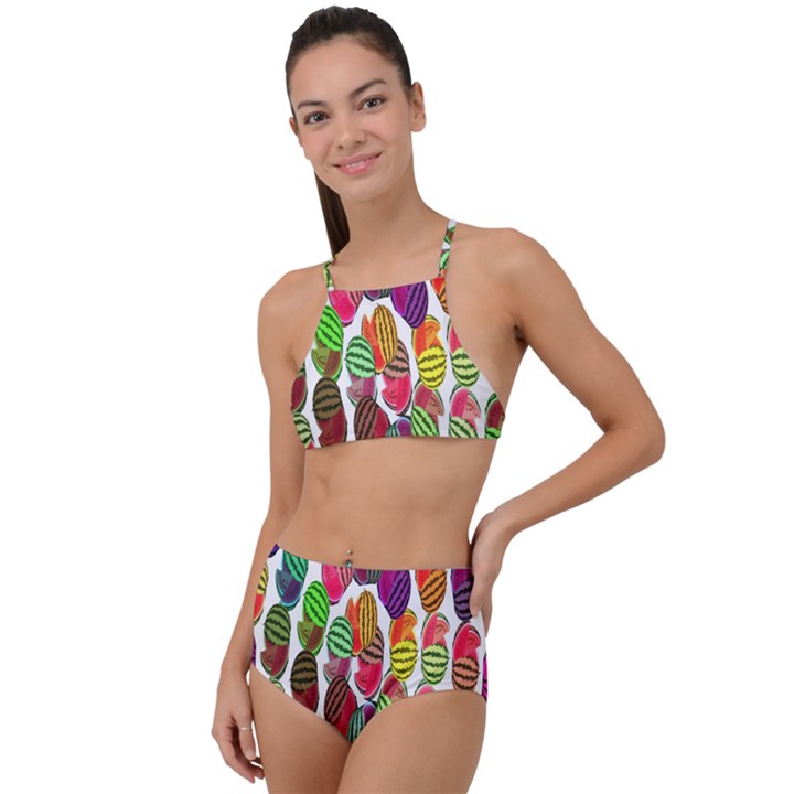 Watermelon High Waist Tankini Set