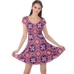 Abstract-background-motif Cap Sleeve Dress by nateshop