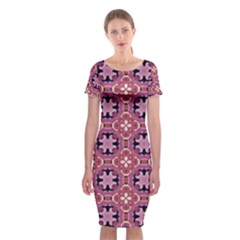 Abstract-background-motif Classic Short Sleeve Midi Dress by nateshop