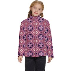 Abstract-background-motif Kids  Puffer Bubble Jacket Coat