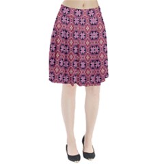 Abstract-background-motif Pleated Skirt