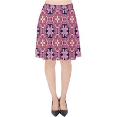 Abstract-background-motif Velvet High Waist Skirt by nateshop