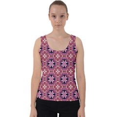 Abstract-background-motif Velvet Tank Top