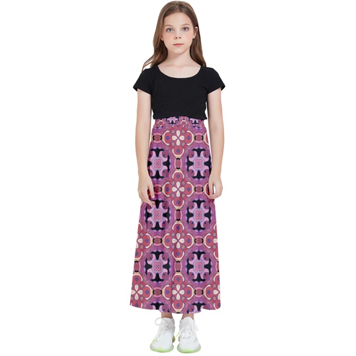 Abstract-background-motif Kids  Flared Maxi Skirt