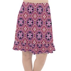 Abstract-background-motif Fishtail Chiffon Skirt by nateshop