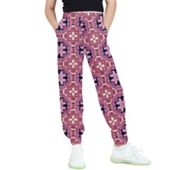 Abstract-background-motif Kids  Elastic Waist Pants by nateshop