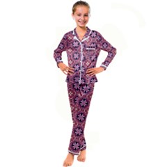 Abstract-background-motif Kid s Satin Long Sleeve Pajamas Set by nateshop