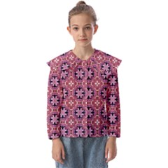 Abstract-background-motif Kids  Peter Pan Collar Blouse by nateshop