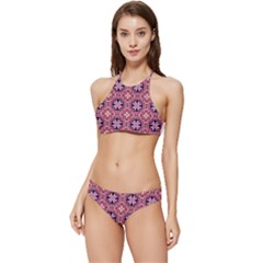 Abstract-background-motif Banded Triangle Bikini Set by nateshop