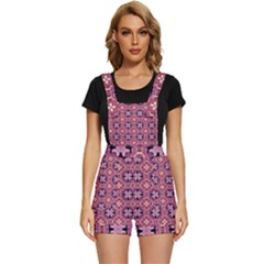 Abstract-background-motif Short Overalls