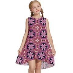 Abstract-background-motif Kids  Frill Swing Dress