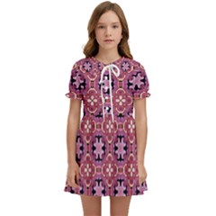 Abstract-background-motif Kids  Sweet Collar Dress