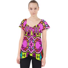 Abstract-karakkter Lace Front Dolly Top