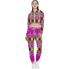 Abstract-karakkter Cropped Zip Up Lounge Set by nateshop