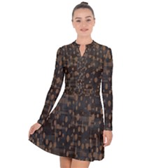 Abstract Dots Long Sleeve Panel Dress