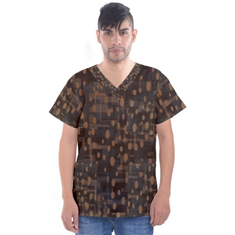 Abstract Dots Men s V-neck Scrub Top by nateshop