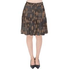 Abstract Dots Velvet High Waist Skirt