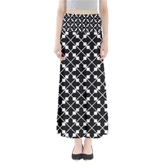 Abstract-black Full Length Maxi Skirt