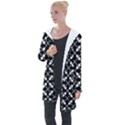 Abstract-black Longline Hooded Cardigan View1