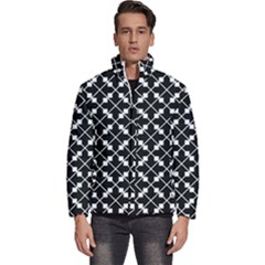 Abstract-black Men s Puffer Bubble Jacket Coat