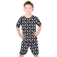 Abstract-black Kids  Tee And Shorts Set