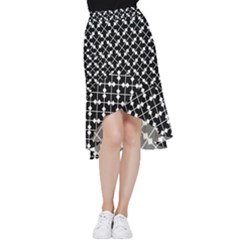 Abstract-black Frill Hi Low Chiffon Skirt by nateshop