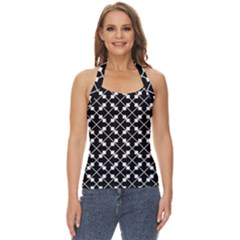 Abstract-black Basic Halter Top