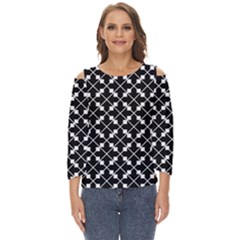 Abstract-black Cut Out Wide Sleeve Top