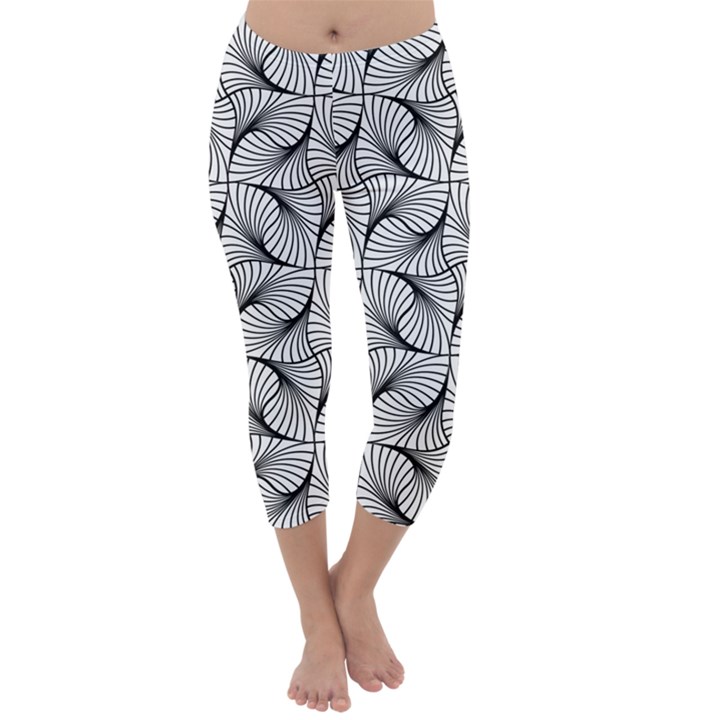 Abstract-gray Capri Winter Leggings 