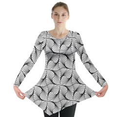 Abstract-gray Long Sleeve Tunic  by nateshop