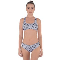 Abstract-gray Criss Cross Bikini Set