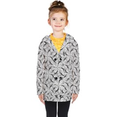 Abstract-gray Kids  Double Breasted Button Coat