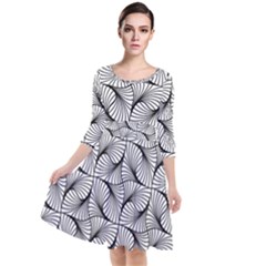 Abstract-gray Quarter Sleeve Waist Band Dress by nateshop