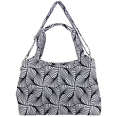 Abstract-gray Double Compartment Shoulder Bag