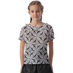 Abstract-gray Kids  Frill Chiffon Blouse by nateshop