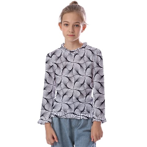 Abstract-gray Kids  Frill Detail Tee by nateshop