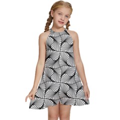 Abstract-gray Kids  Halter Collar Waist Tie Chiffon Dress by nateshop