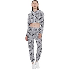 Abstract-gray Cropped Zip Up Lounge Set by nateshop