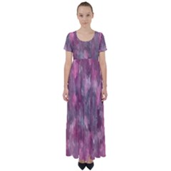 Abstract-pink High Waist Short Sleeve Maxi Dress by nateshop