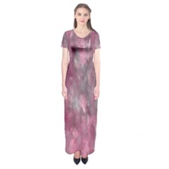 Abstract-pink Short Sleeve Maxi Dress by nateshop