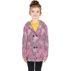 Abstract-pink Kids  Double Breasted Button Coat