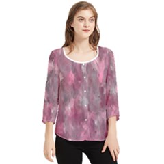 Abstract-pink Chiffon Quarter Sleeve Blouse by nateshop